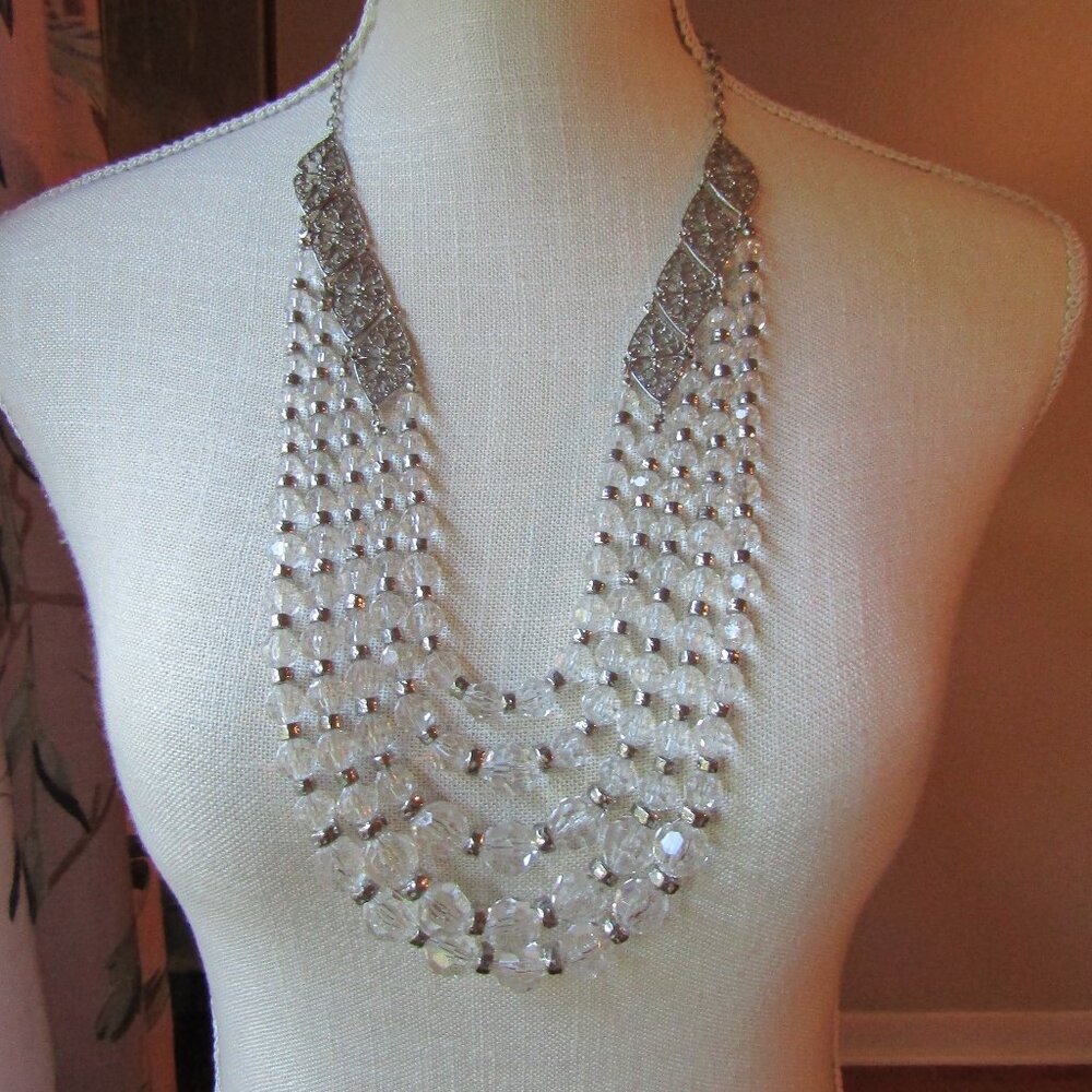 White House Black Market Multi Chain Beaded Necklace